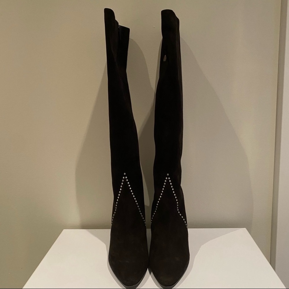 Saint Laurent Black Over the Knee Boots with Stiletto Heel 37 or US 7